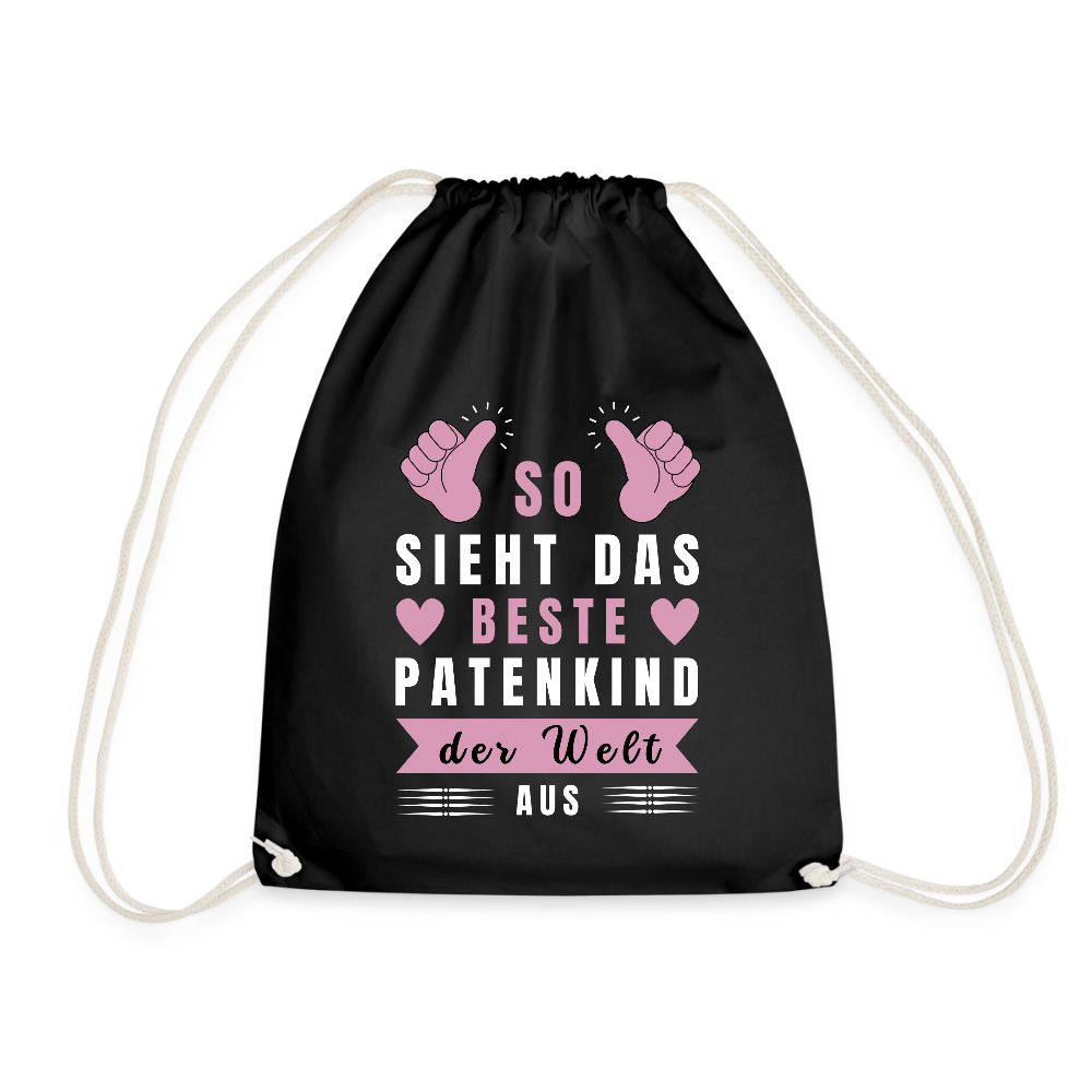 Turnbeutel "So sieht das beste Patenkind der Welt aus" - Schwarz