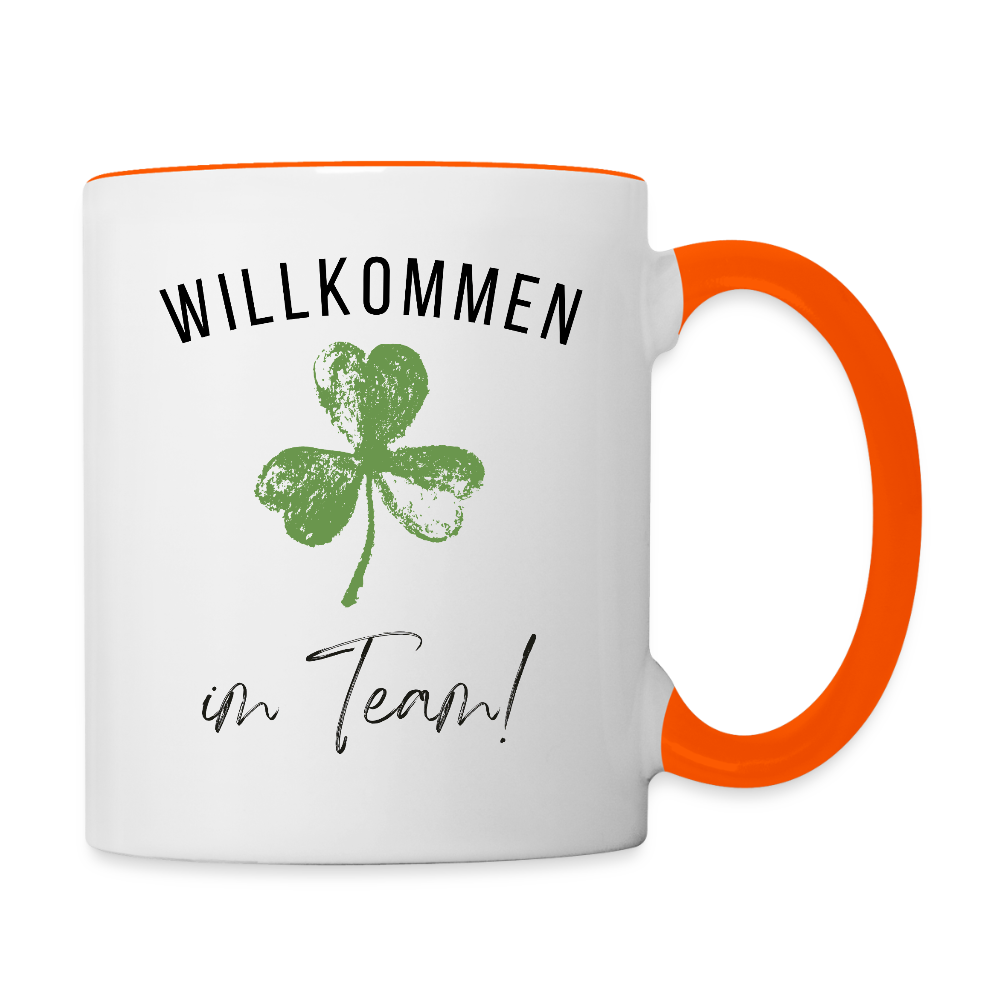 Willkommen im Team Tasse - Weiß/Orange