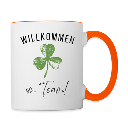 Willkommen im Team Tasse - Weiß/Orange