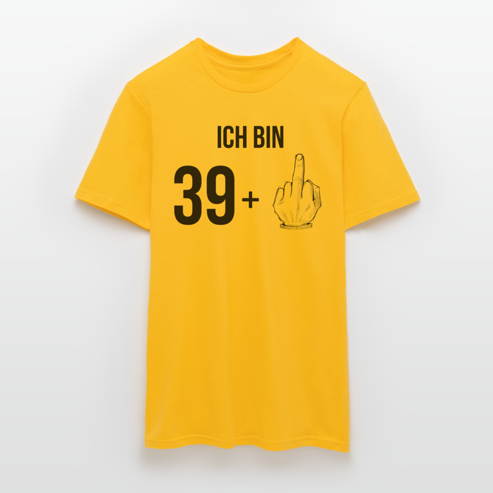 Männer T-Shirt "Ich bin 39 plus Mittelfinger" - Gelb