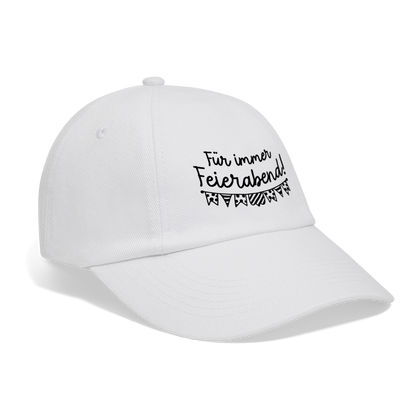 Baseballkappe "Für immer Feierabend" - Weiß/Weiß
