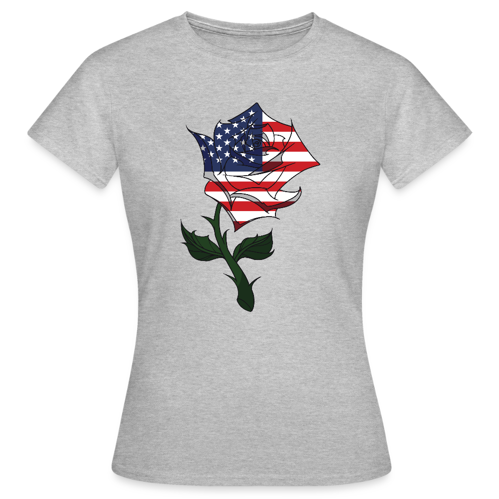Frauen Bio-T-Shirt "USA Rose" - Grau meliert