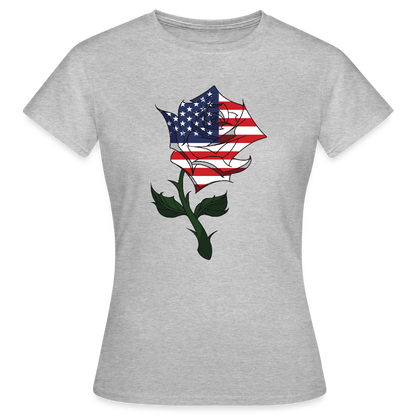 Frauen Bio-T-Shirt "USA Rose" - Grau meliert