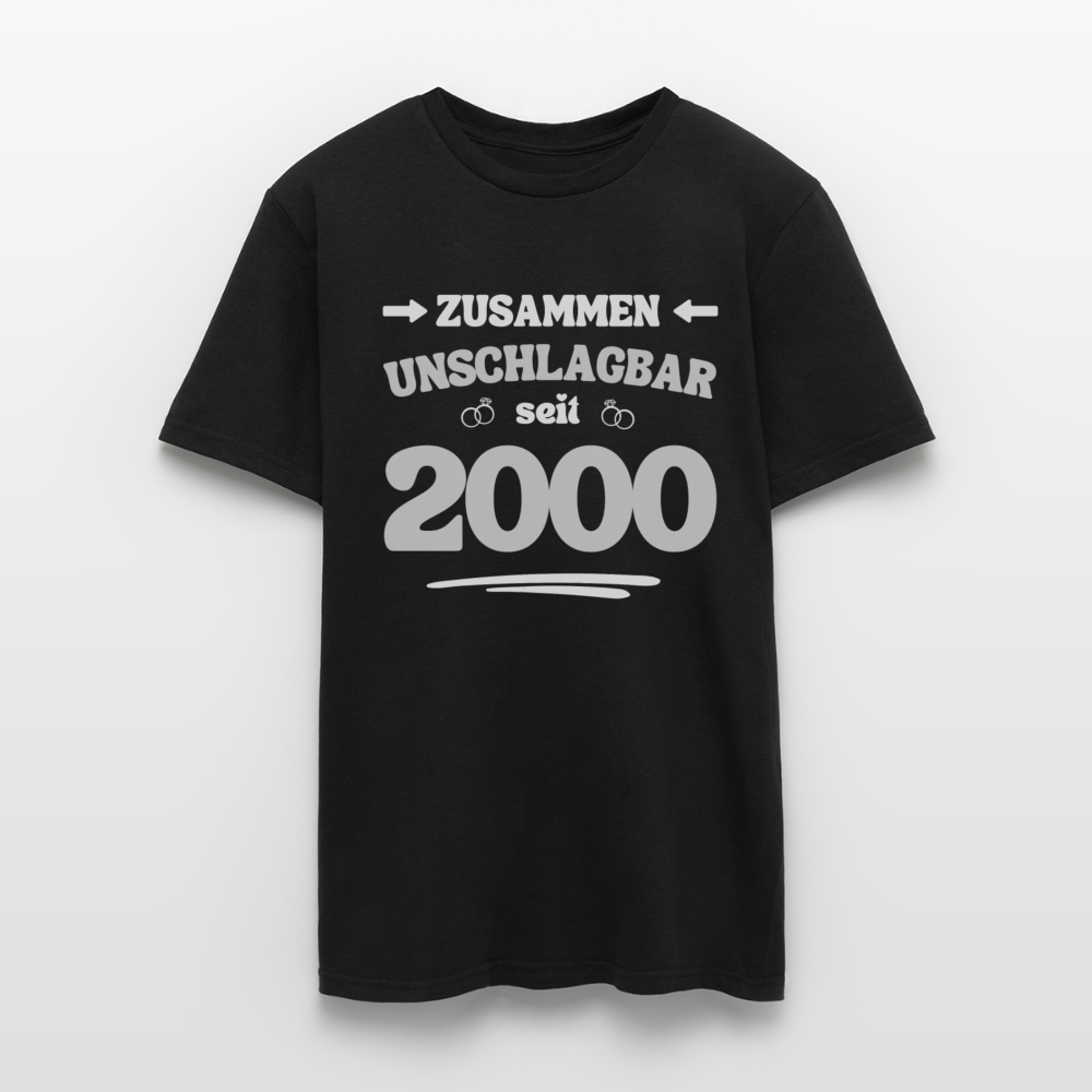 Männer T-Shirt "Zusammen unschlagbar seit 2000" - Schwarz