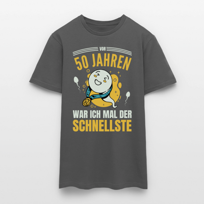 Männer T-Shirt "Vor 50 Jahren war ich mal der Schnellste" - Anthrazit