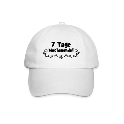Baseballkappe "7 Tage Wochenende" - Weiß/Weiß