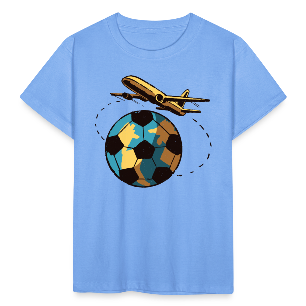 Kinder T-Shirt "Fußball ist die Welt" - Himmelblau