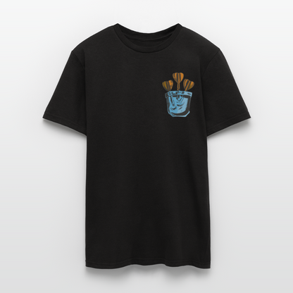 Männer T-Shirt "Dartpfeile in Brusttaschen-Optik" - Schwarz