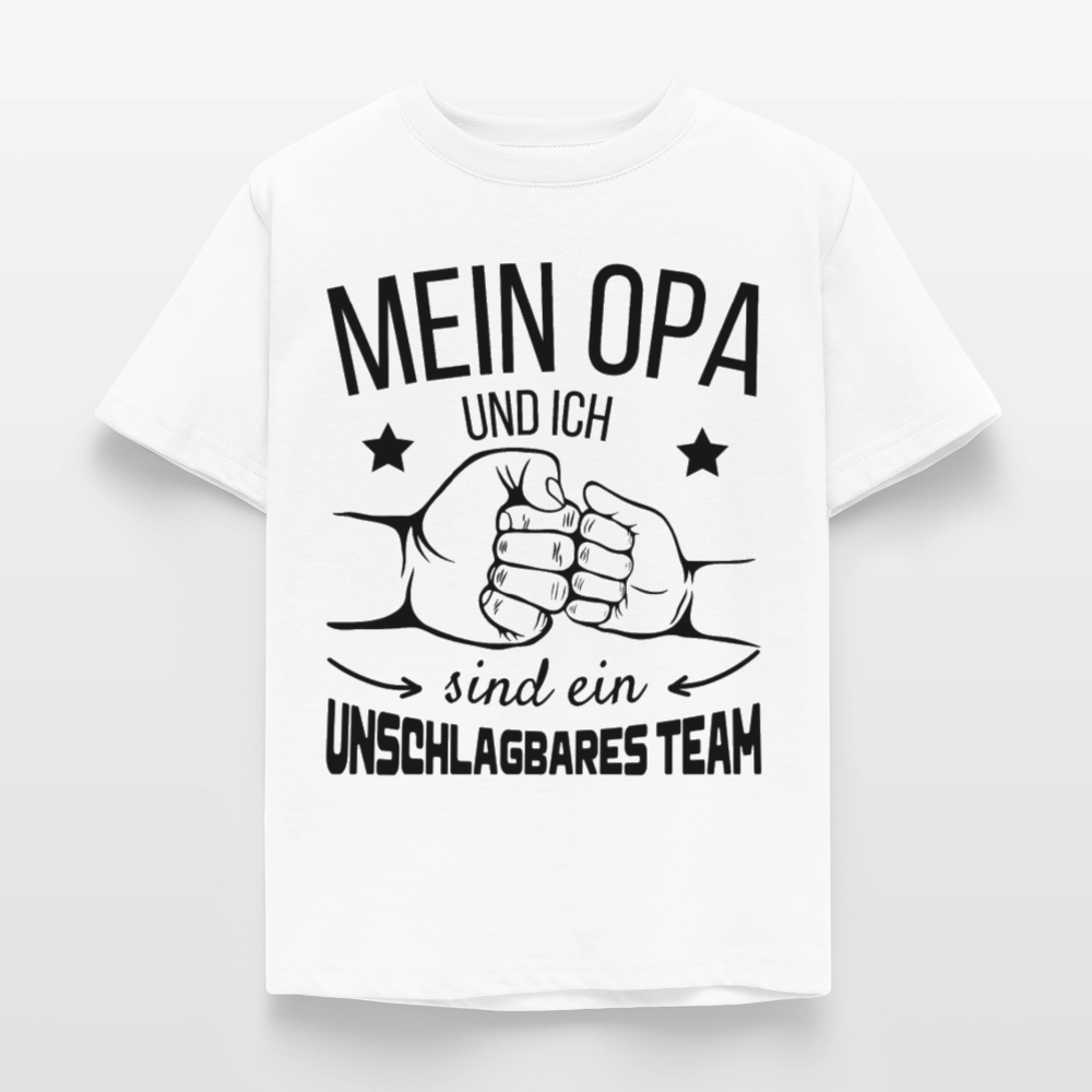 Kinder T-Shirt "Mein Opa und ich sind ein unschlagbares Team" - Weiß