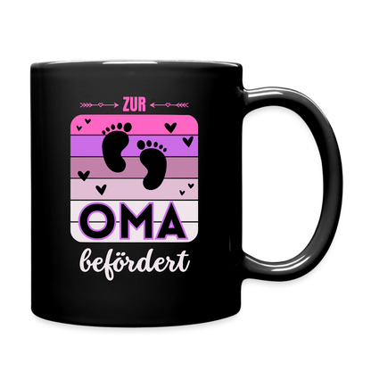Tasse "Zur Oma befördert" - Schwarz