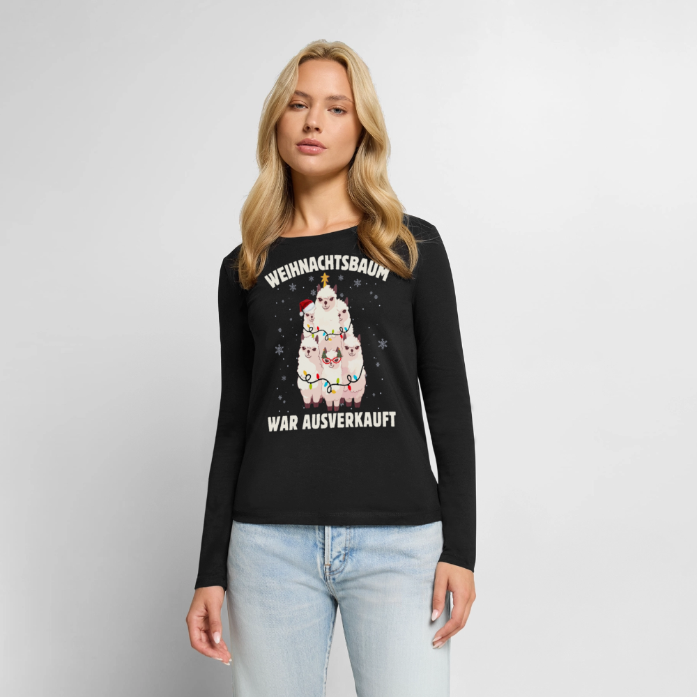 Bio-Langarmshirt "Weihnachtsbaum war ausverkauft" - Schwarz