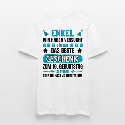 Männer T-Shirt "Enkel, wir haben versucht für dich das beste Geschenk zu finden" (von Großeltern) - Weiß