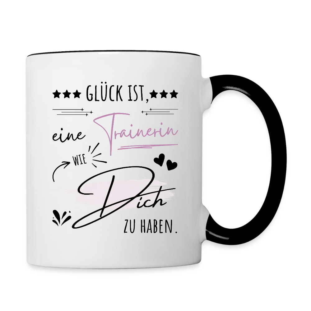 Tasse "Glück ist, eine Trainerin wie dich zu haben" - Weiß/Schwarz