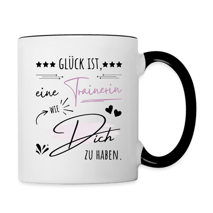 Tasse "Glück ist, eine Trainerin wie dich zu haben" - Weiß/Schwarz