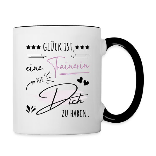 Tasse "Glück ist, eine Trainerin wie dich zu haben" - Weiß/Schwarz