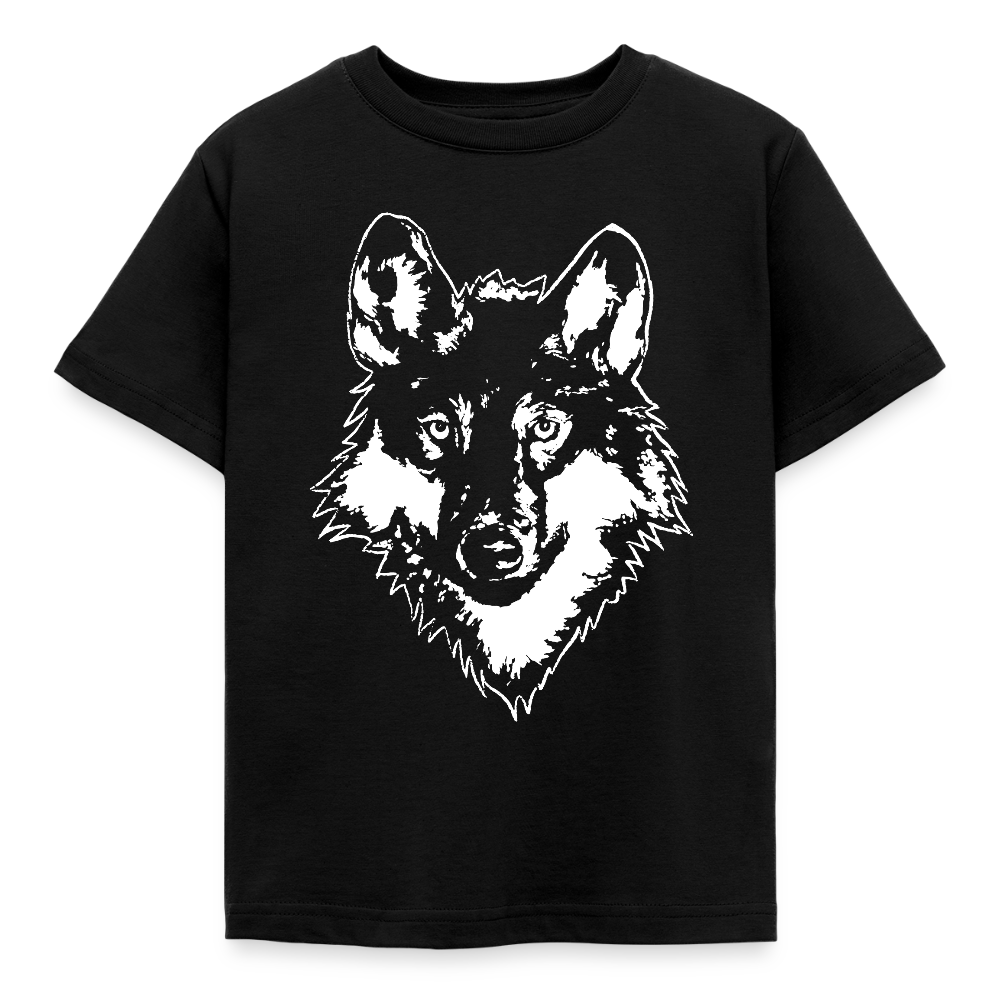 Kinder T-Shirt "Minimalistischer Wolf" - Schwarz