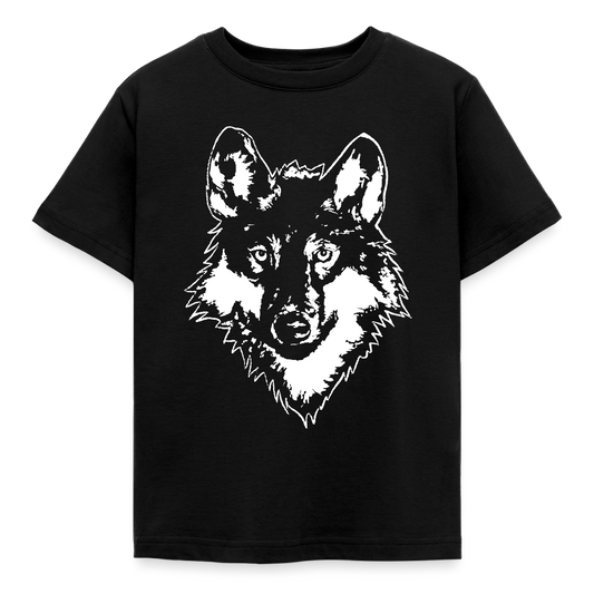 Kinder T-Shirt "Minimalistischer Wolf" - Schwarz