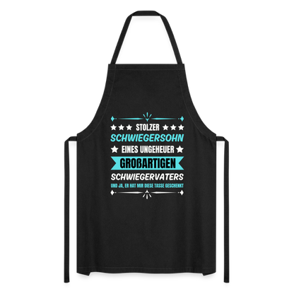 Kochschürze "Stolzer Schwiegersohn eines ungeheuer großartigen Schwiegervaters" - Schwarz