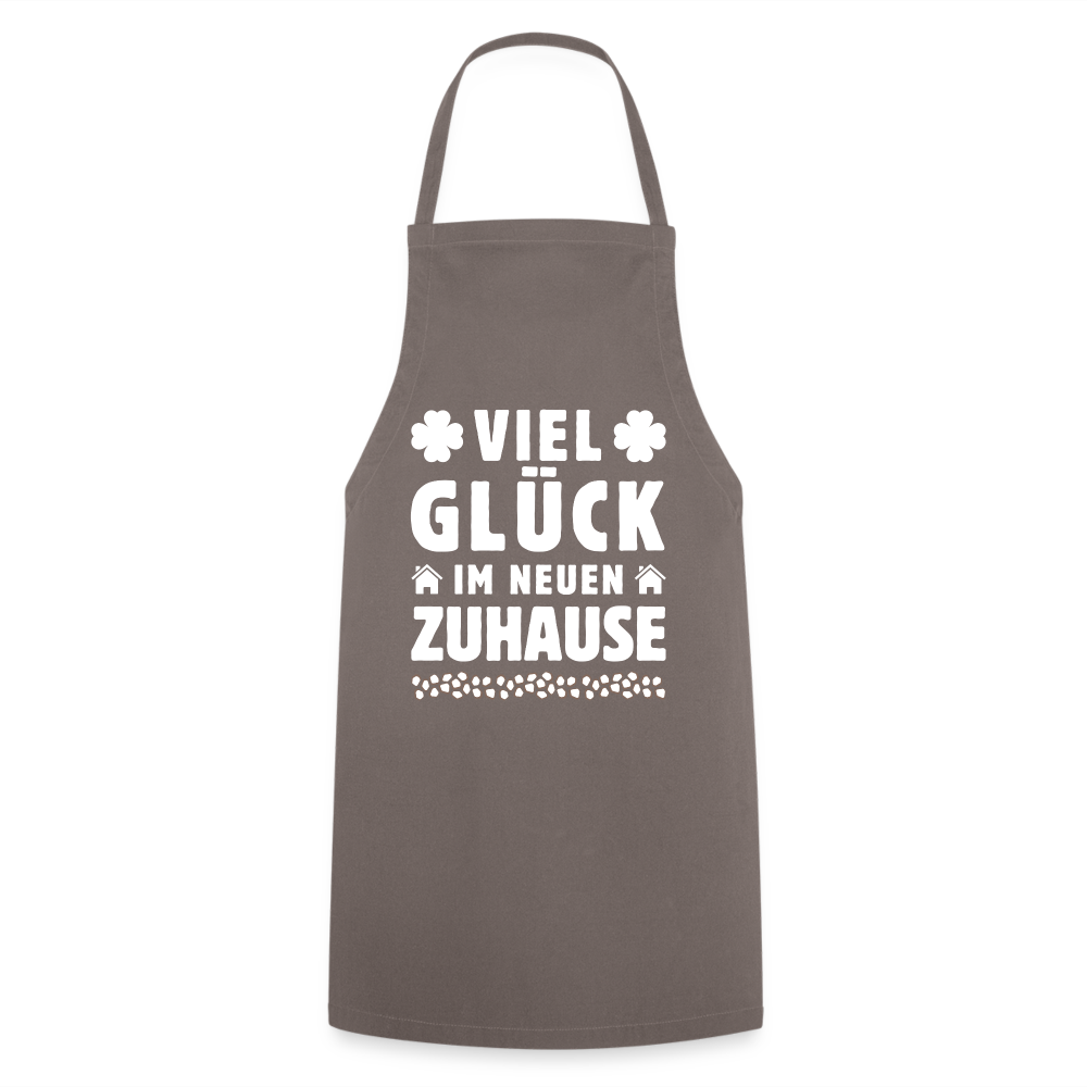 Kochschürze "Viel Glück im neuen Zuhause" - Grau