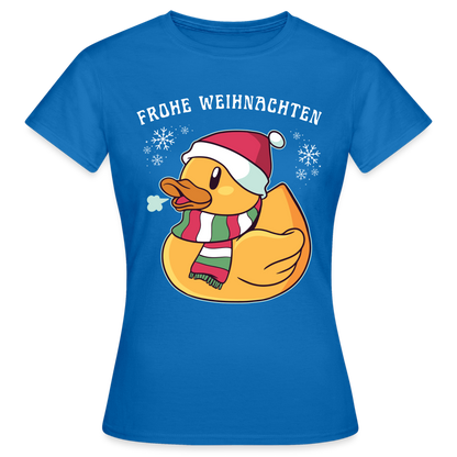 Frauen T-Shirt "Frohe Weihnachten" (Weihnachts-Ente) - Royalblau
