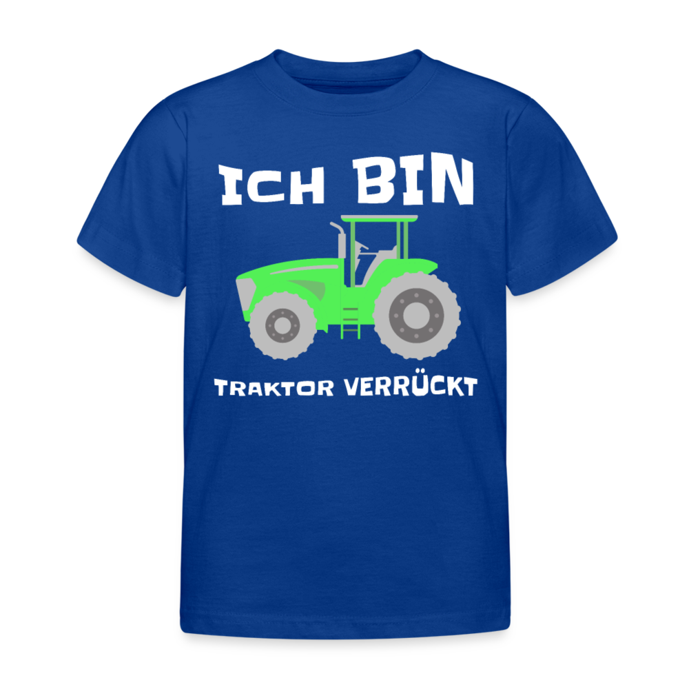 Kinder T-Shirt "Ich bin Traktor verrückt" - Royalblau