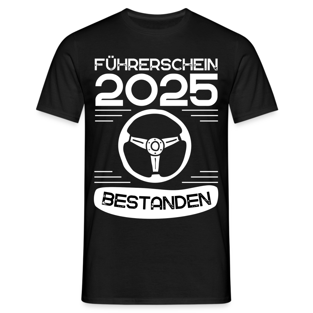 Männer T-Shirt "Führerschein 20245 bestanden" Nr.1 - Schwarz