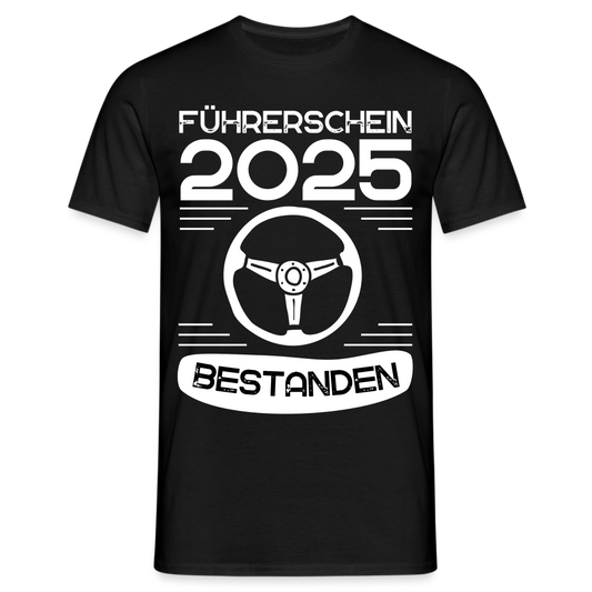 Männer T-Shirt "Führerschein 20245 bestanden" Nr.1 - Schwarz