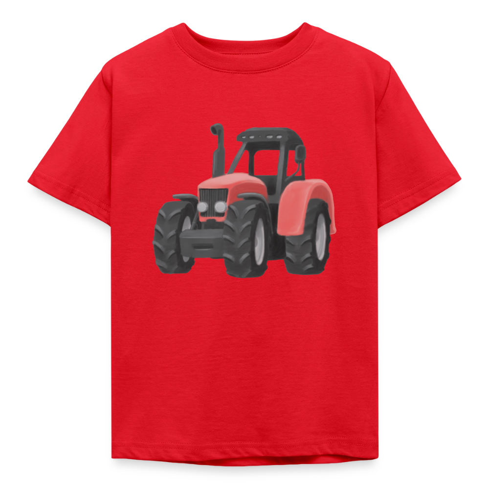 Kinder T-Shirt "Traktor im Wasserfarben-Stil" - Rot
