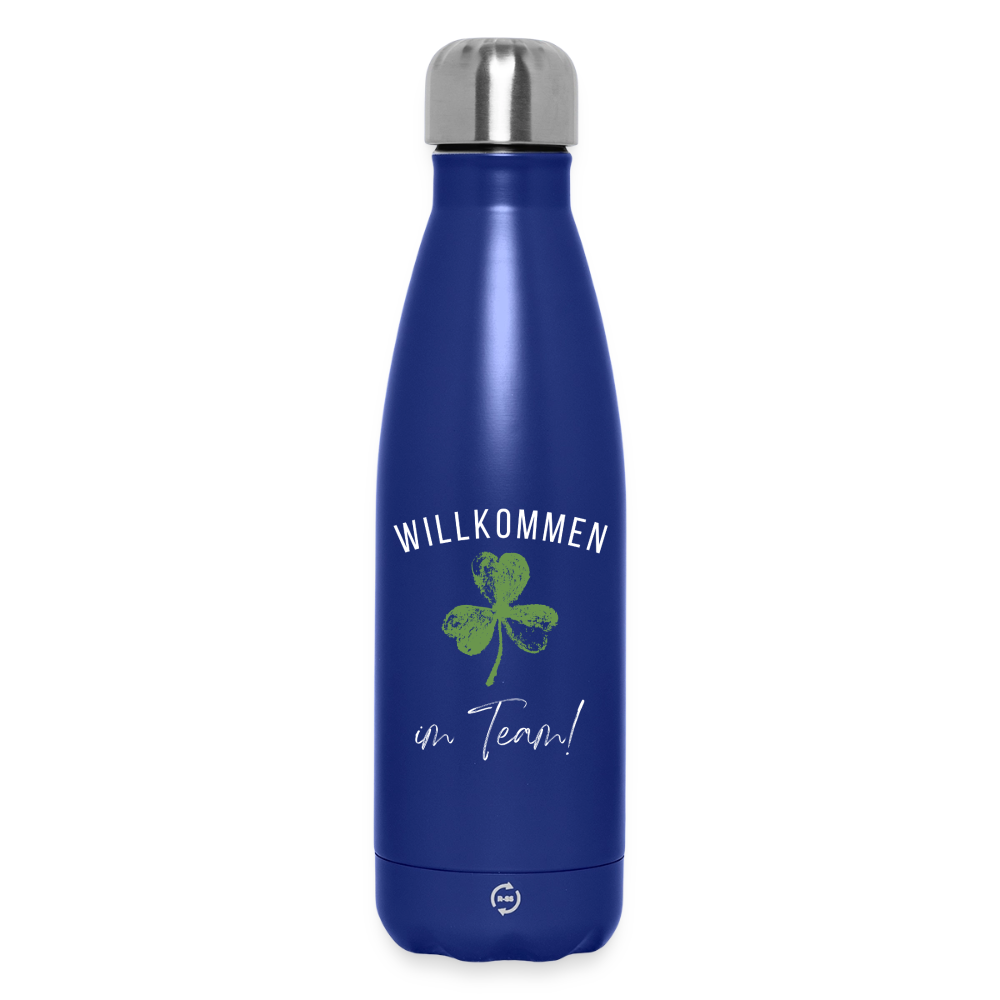 Thermosflasche 500 ml "Willkommen im Team" (Kleeblatt) - Dunkelblau 