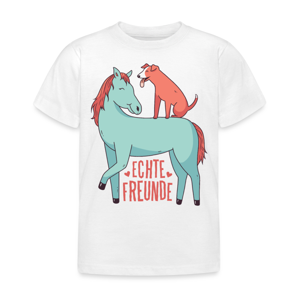 Kinder T-Shirt "Echte Freunde" - Weiß