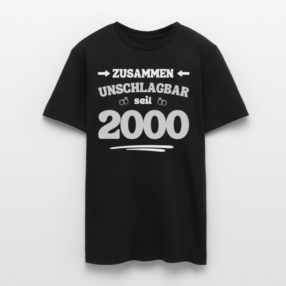 Männer T-Shirt "Zusammen unschlagbar seit 2000" - Schwarz