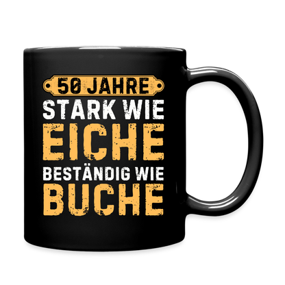 Tasse "50. Geburtstag Holz" - Schwarz
