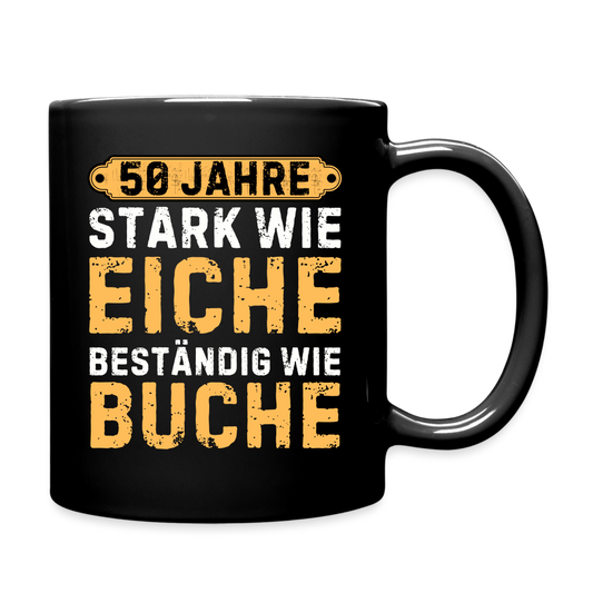 Tasse "50. Geburtstag Holz" - Schwarz