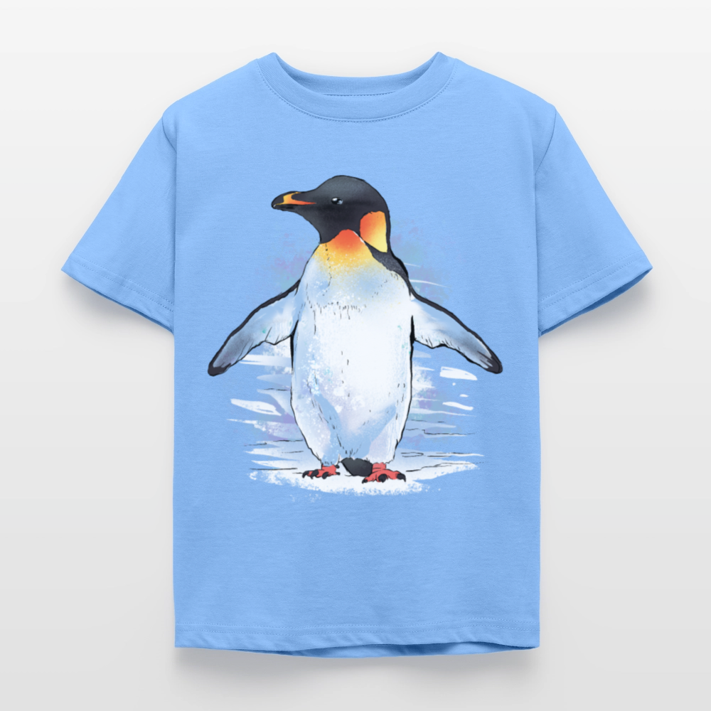 Kinder T-Shirt "Pinguin im Wasserfarben-Stil" - Himmelblau