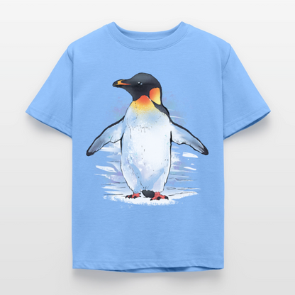 Kinder T-Shirt "Pinguin im Wasserfarben-Stil" - Himmelblau