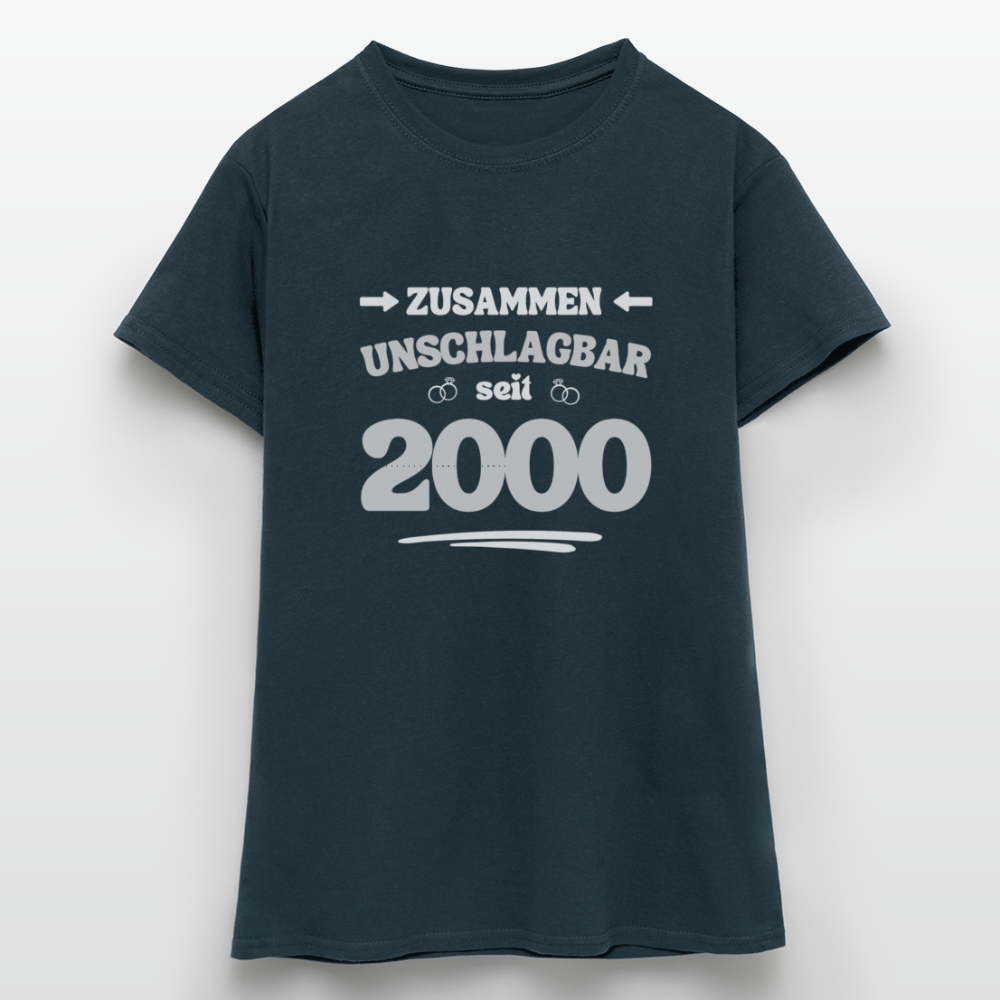 Frauen T-Shirt "Zusammen unschlagbar seit 2000" - Navy