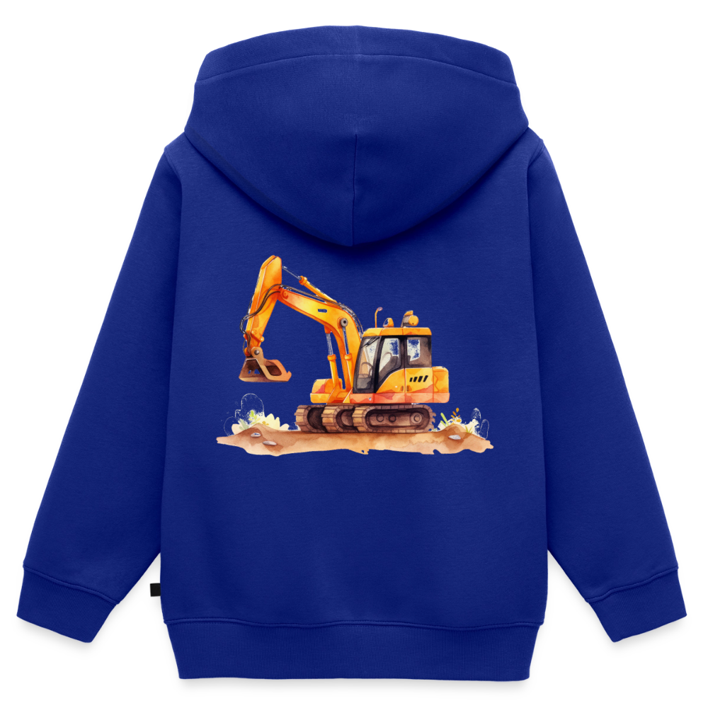 Kinder Kapuzenjacke "Bagger im Wasserfarben-Stil" - Royalblau