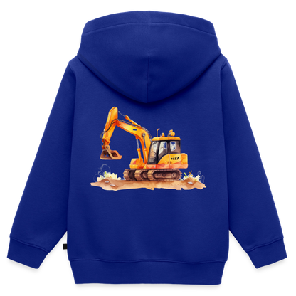 Kinder Kapuzenjacke "Bagger im Wasserfarben-Stil" - Royalblau