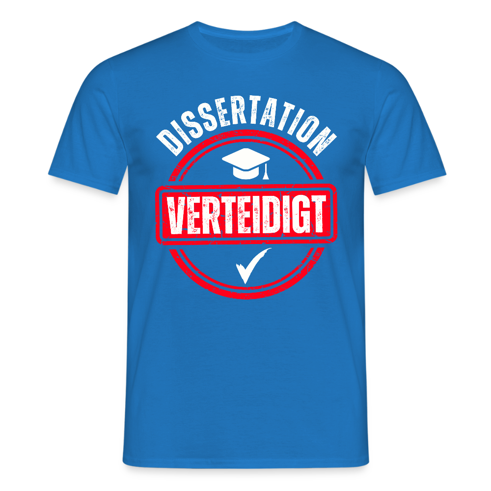 Männer T-Shirt "Dissertation verteidigt" - Royalblau