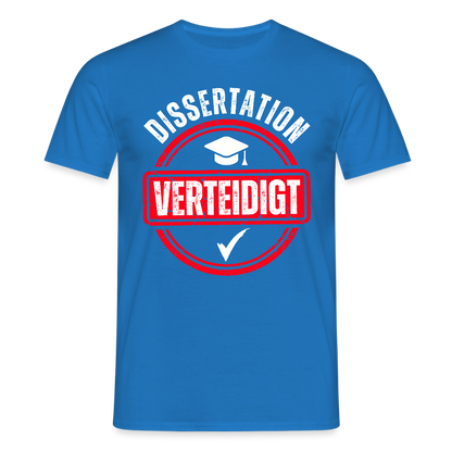 Männer T-Shirt "Dissertation verteidigt" - Royalblau