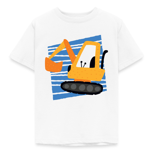 Kinder T-Shirt "Niedlicher Bagger" - Weiß