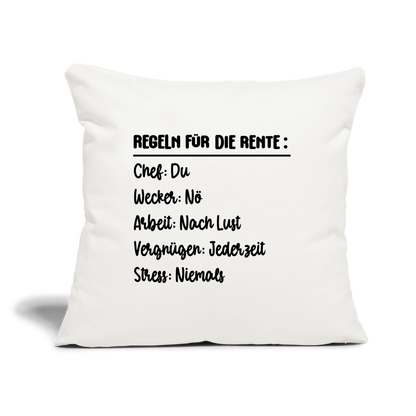 Sofakissen mit Füllung "Regeln für die Rente" - Naturweiß
