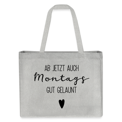 Einkaufstasche "Ab jetzt auch montags gut gelaunt" - Grau meliert