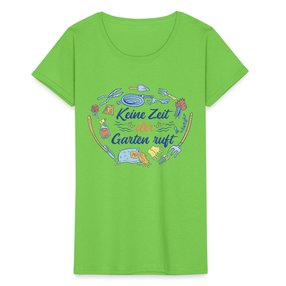 Frauen-T-Shirt "Keine Zeit, der Garten ruft" - Hellgrün