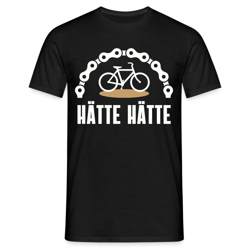 Männer T-Shirt "Hätte Hätte Fahrradkette" - Schwarz