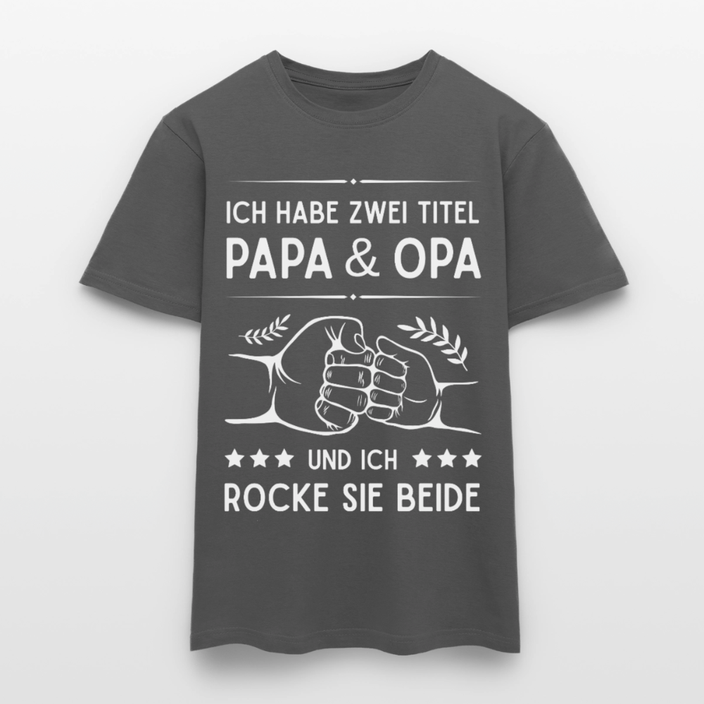 Männer T-Shirt "Ich habe zwei Titel - Papa und Opa" - Anthrazit