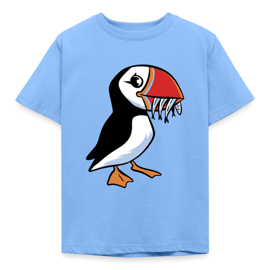 Kinder T-Shirt "Niedlicher Papageientaucher" - Himmelblau