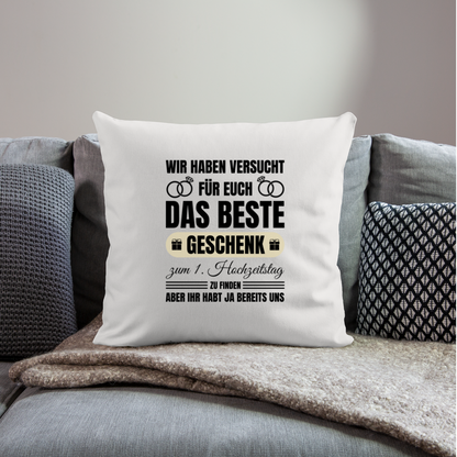 Sofakissen mit Füllung "Das beste Geschenk zum 1. Hochzeitstag" (von Eltern) - Naturweiß