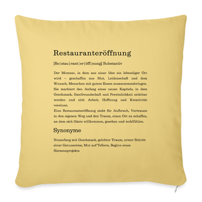Sofakissen "Restauranteröffnung" (Definition) - Hellgelb