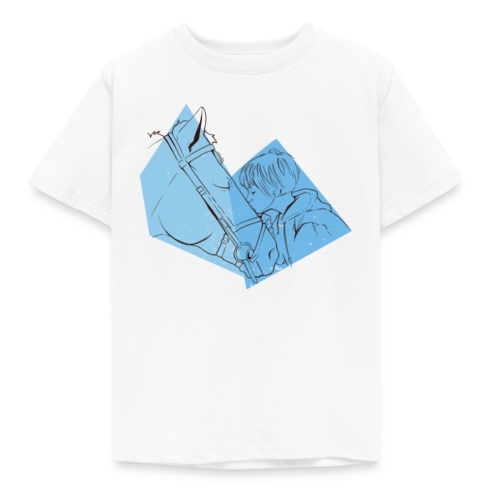 Kinder T-Shirt "Ich liebe mein Pferd" - Weiß